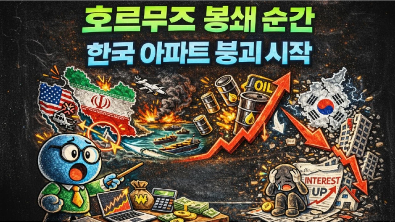 호르무즈 해협 봉쇄가 한국 아파트값을 붕괴시키는 이유 | 유가 폭등, 금리 인상, 부동산 폭락의 연결고리
