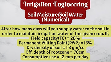 After how many days will you supply water to the soil | Frequency | Soil Moisture Numerical Problem