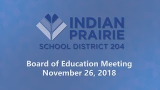 Board of Education Meeting: 11/26/2018