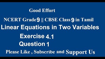 NCERT Grade 9|| CBSE Class 9  - Linear Equations in Two Variables Exercise 4.1 - Question 1 in Tamil