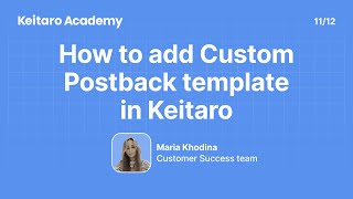 Keitaro Academy. Creating an affiliate network template that is not on Keitaro's template list.