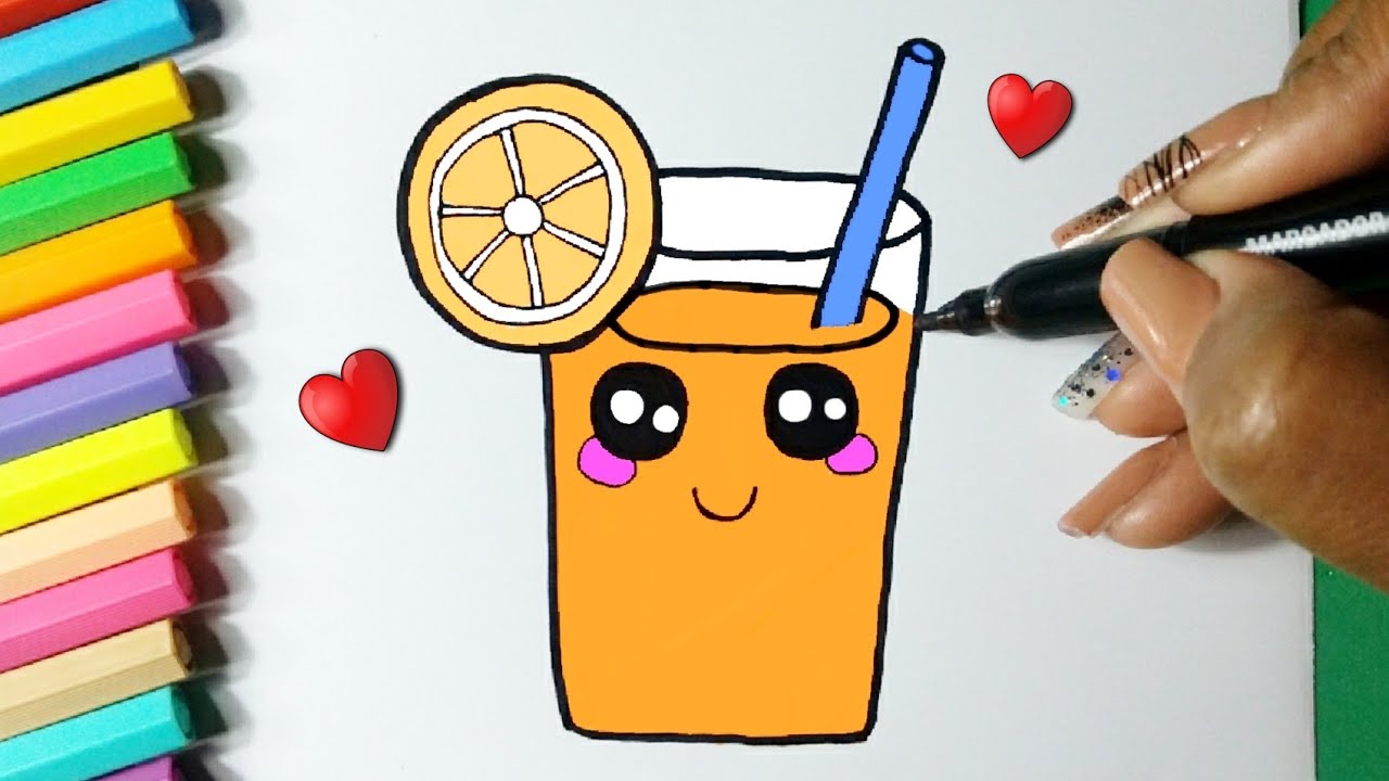 Como desenhar Copo fofo milk-shake Kawaii ❤ Desenhos Kawaii - Desenhos para  Desenhar 
