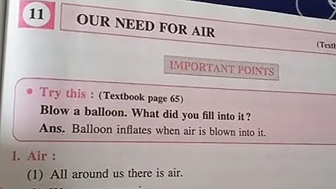 Std. 3 EVS. 1 Lesson 11 Our Need For Air Digest