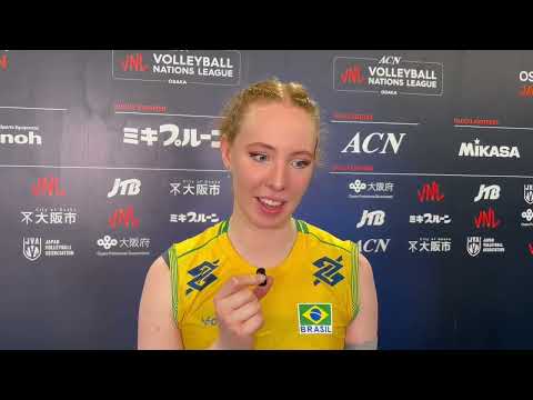Julia Bergmann scored 13 points in Brazil's victory over Poland in the Volleyball Nations League.