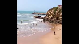 شاطئ إمسوان، الواقع على بعد 75 كيلومتر شمال أكادير في اتجاه الصويرة  Imsouane Agadir Morocco ??