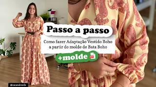 STEP BY STEP how to make a Boho Dress   PATTERNS - adapted from a Boho Blouse