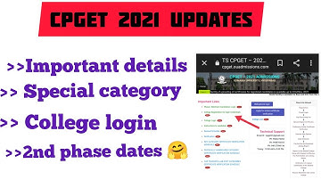TS CPGET 2021| Important details | second phase dates | college Reporting date | phase 1 allotment