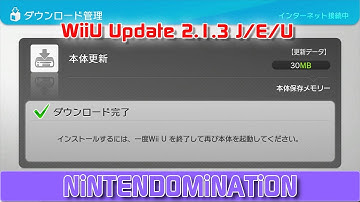 WiiU Update 2.1.3 J/E/U - Fixing loading times a bit and more - 30 MB