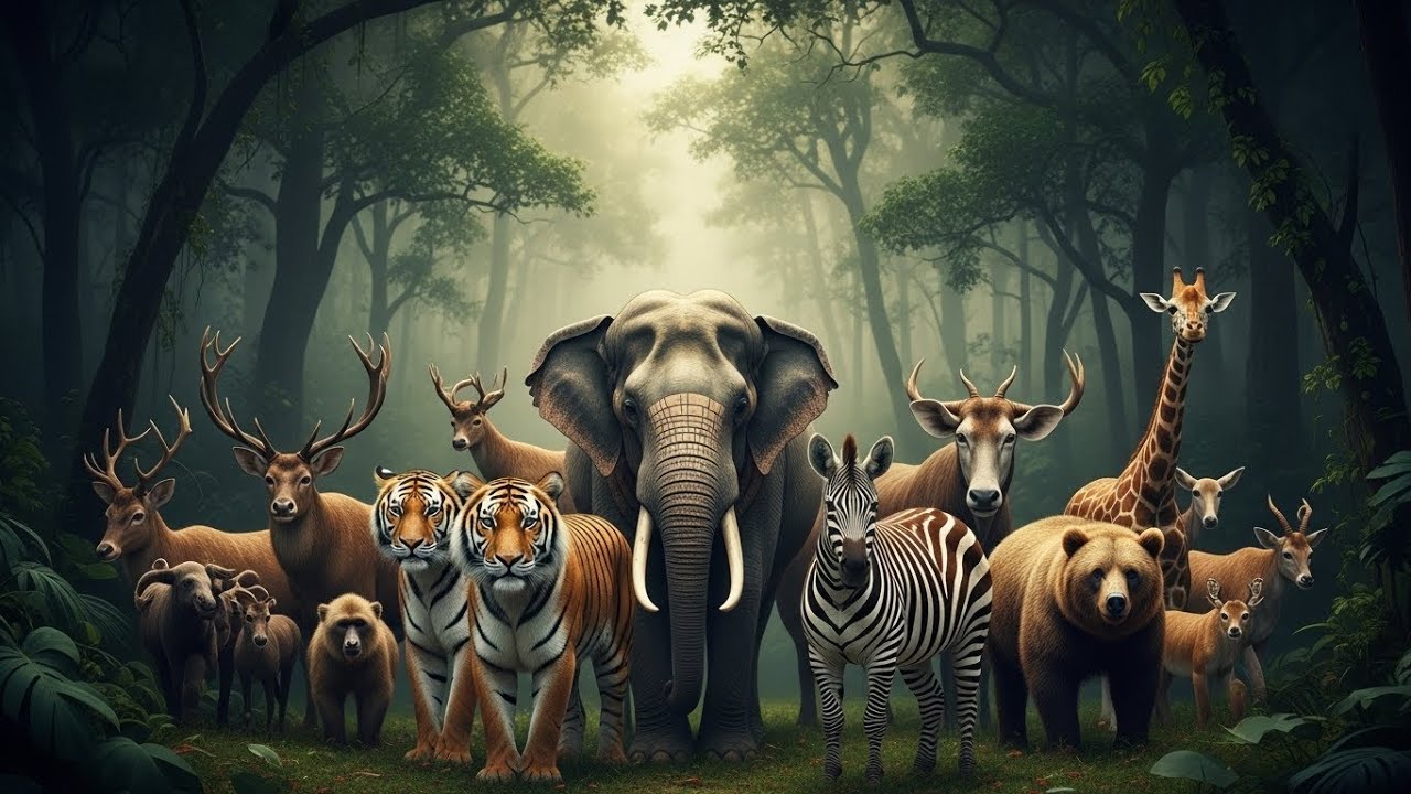 Wild Animals Together in the Jungle | Peaceful Wildlife Group | Real Nature Video