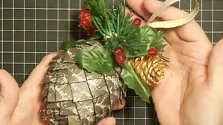 Paper Pinecone Christmas Tree Ornament Collab