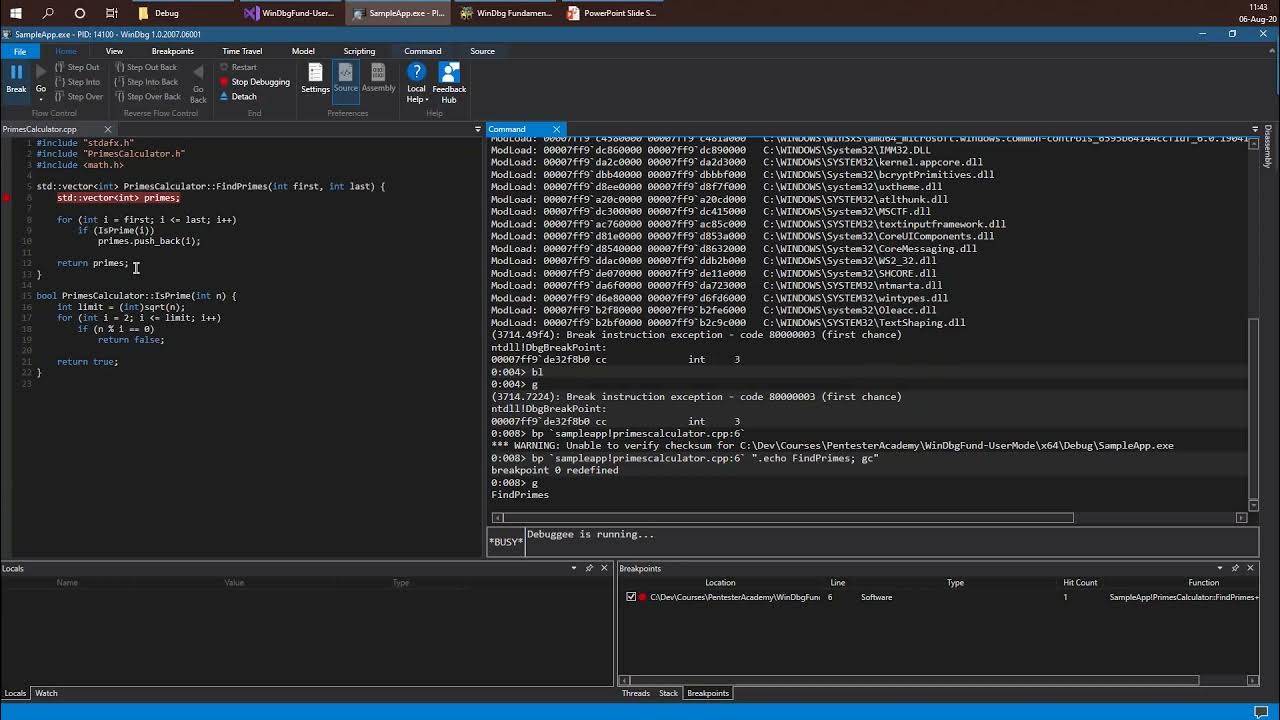 WinDbg Fundamentals User Mode Module 3 Advanced Breakpoints YouTube
