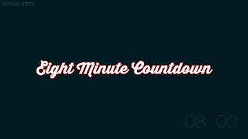 8 Minutes - Text Progress Bar - Countdown Timer with Alarm & Chapters - Red & Blue