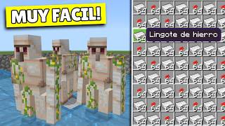 GRANJA DE HIERRO MUY FACIL para Minecraft Bedrock y Java 26.0
