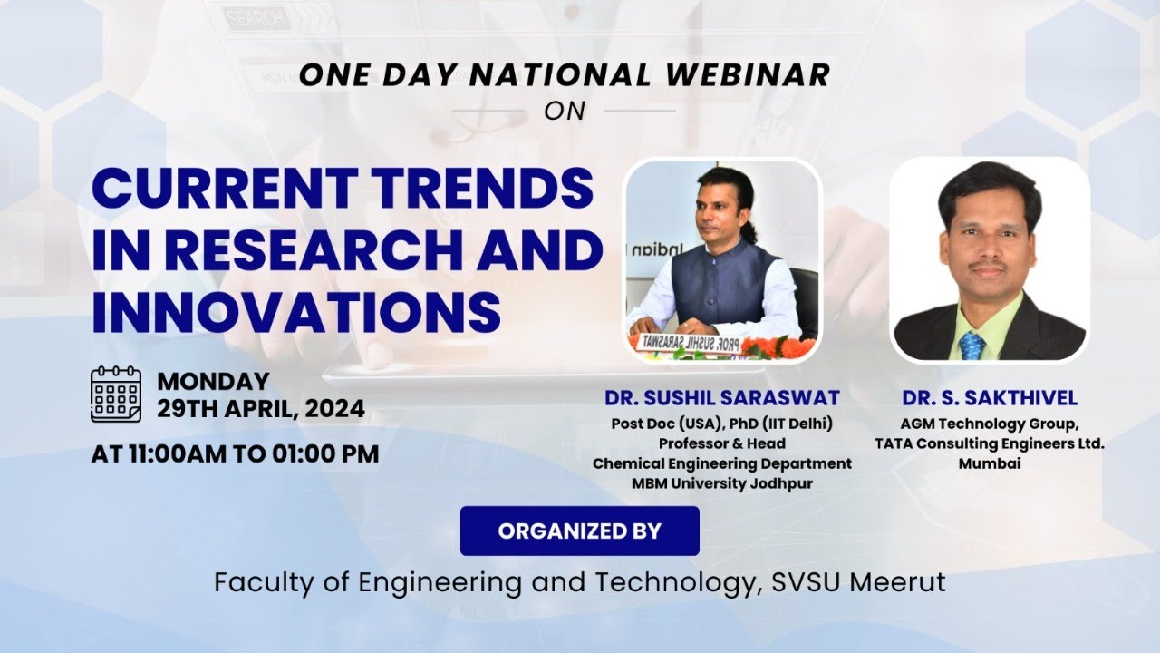One Day National Webinar On Current Trends in Research and Innovations ...