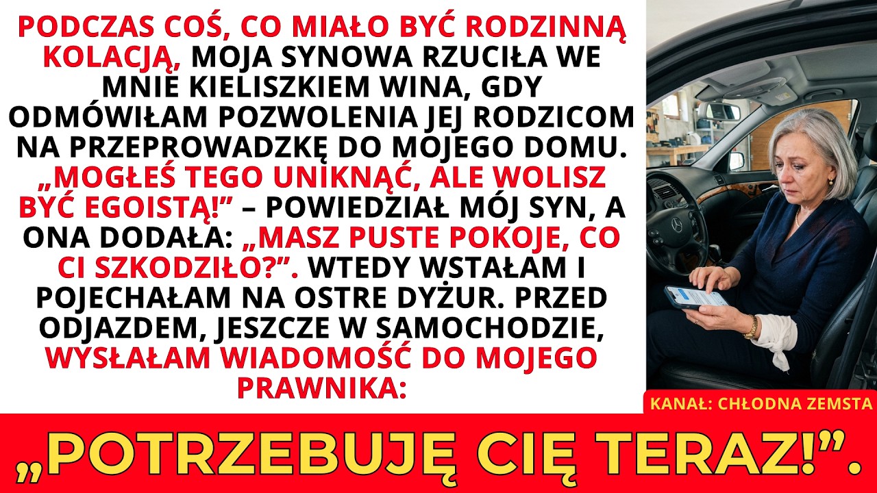 Kiedy miałam 63 lata, przy własnym rodzinnym stole, ludzie, których kochałam najbardziej, posunęli się o krok za daleko. Mieszałam bigos w kuchni domu, który budowałam z mężem przez całe życie,...