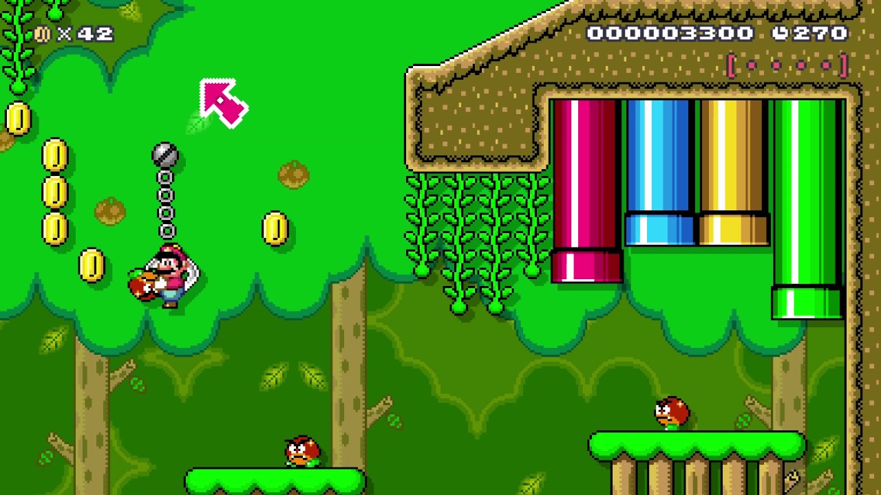 Super Mario Maker 2 🔧 Swinging Claw Forest 🔧 by Unt1tled - YouTube