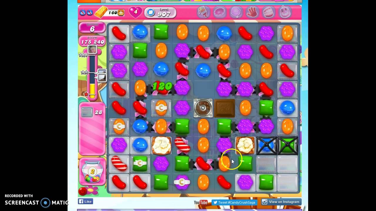 Level 907 Candy Crush Level 907 help w/audio tips, hints, tricks - YouTube