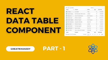 React DataTable Component Tutorial Part - 1 : Introduction  | React | Data Table