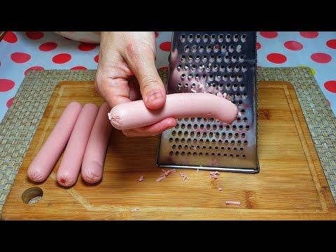 Не рецепт, а настоящее золото! Просто натрите сосиску на тёрке и приготовьте это блюдо