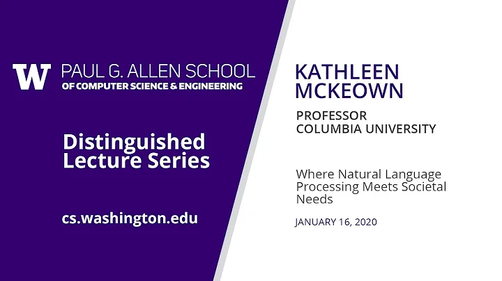 Allen School Distinguished Lecture:  Kathleen McKe...