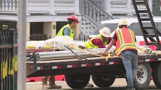 The City of Portsmouth puts a fence around Confederate monument