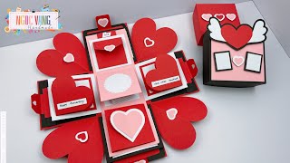 Tutorial ✨LOVE BOX || DIY Exploding Gift Box (DIY Anniversary Gift Box) - NGOC VANG HANDMADE