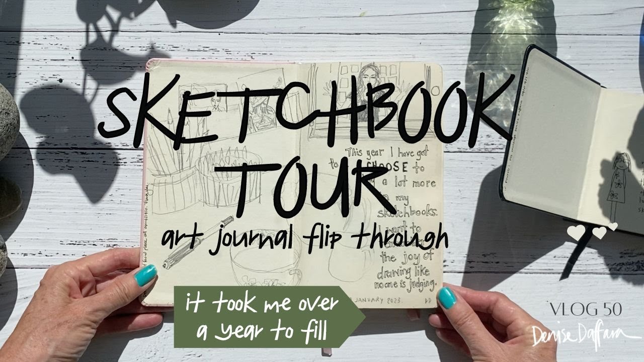 SKETCHBOOK TOUR ART JOURNAL FLIP THROUGH Vlog 50 Royal Talens Art ...