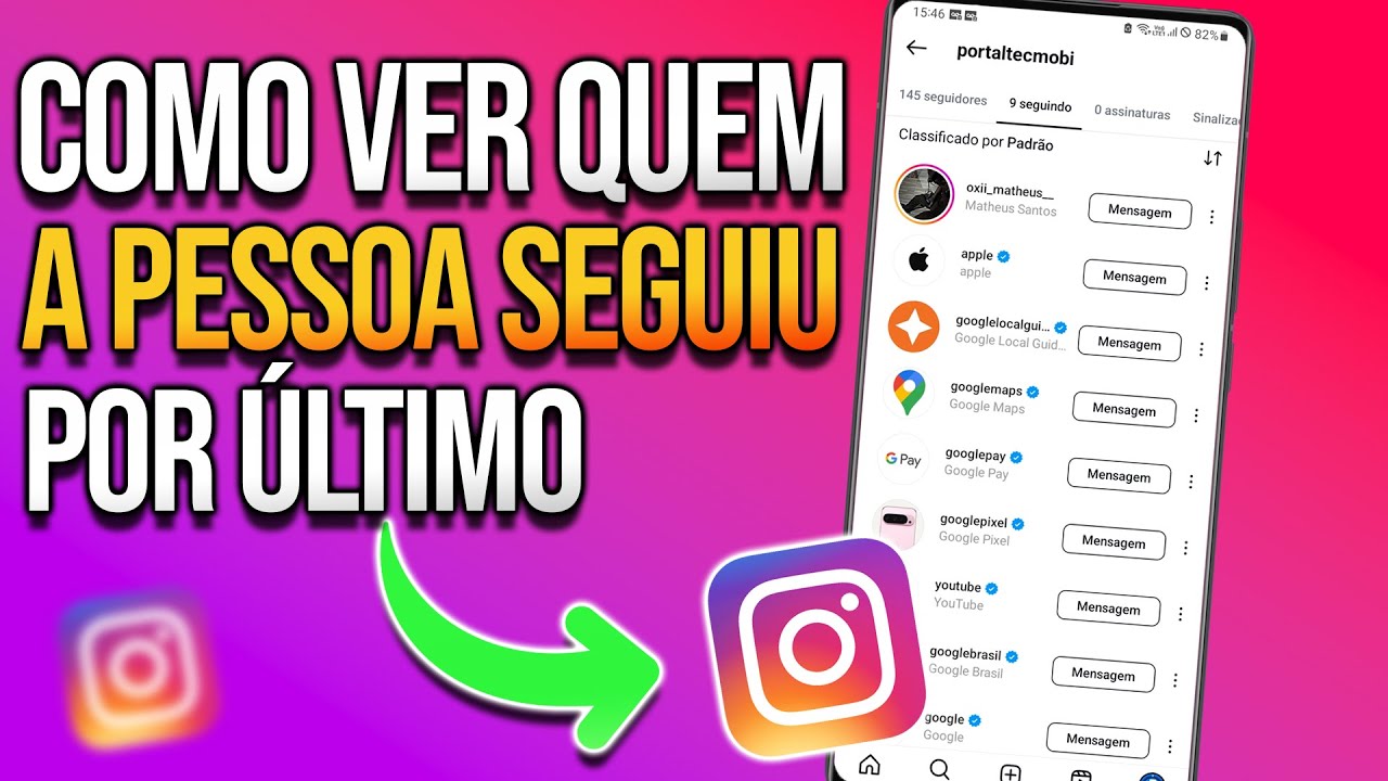 COMO VER QUEM A PESSOA SEGUIU POR ÚLTIMO NO INSTAGRAM - YouTube