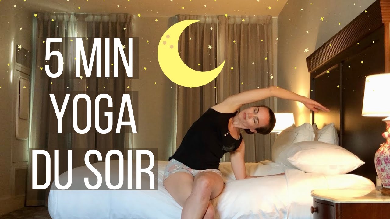 Yoga du soir AU LIT | 5 minutes de yoga pour mieux dormir - YouTube