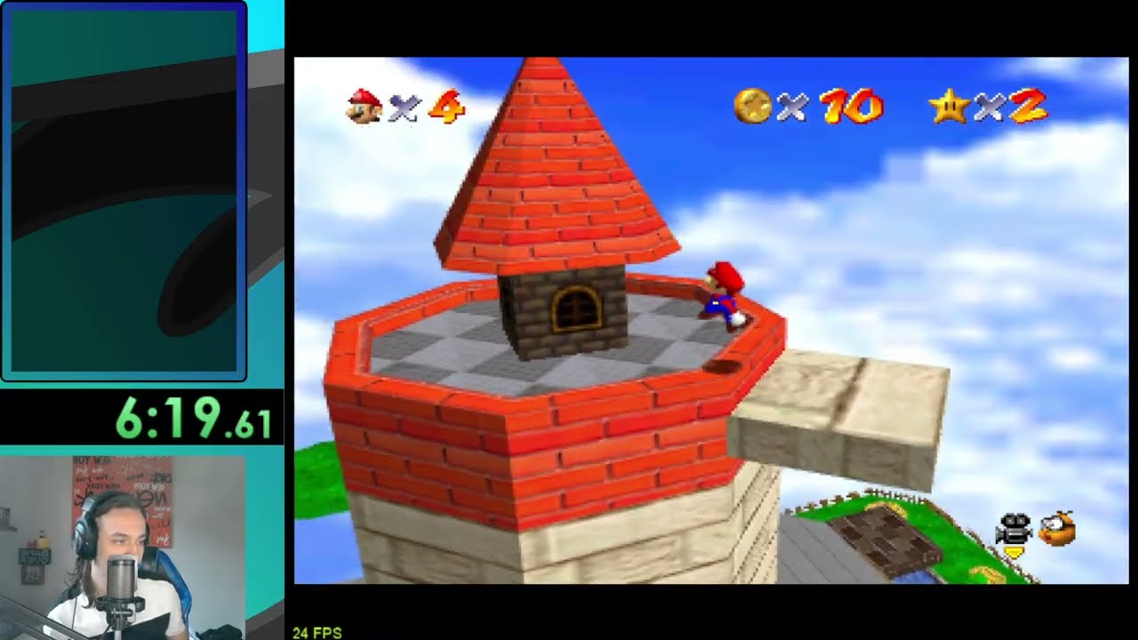 je fait du training sur le speedrun de mario 64