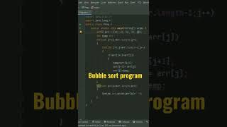 Bubble sort program in java