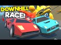 Downhill Race on a Mountain Ends in MASSIVE CRASHES! (Tiny Town VR)