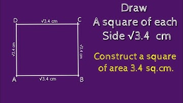 How to construct a square of each side √3.4 cm. construct a square of area 3.4 sq.cm.shsirclasses.