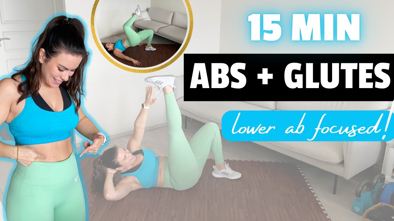 15 MIN LOWER AB FOCUSED AB and GLUTE WORKOUT AT HOME WITHOUT EQUIPMENT