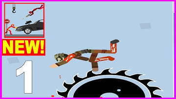 Stickman Break Ragdoll Bone level 1 to 13 - New Update Gameplay Walkthrough Part 1 Solutions