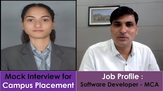 MCA Mock Interview I Campus Interview I Campus Placements I Arvind Singh Pemawat
