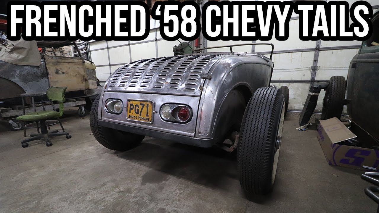 Frenching 1958 Chevrolet Tail Lights Into The Rear Panel Of The
