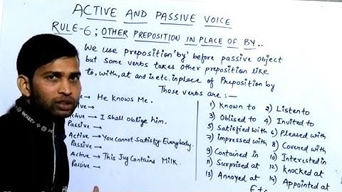 Active voice and Passive Voice ( Rule 6. Other Preposition in Place of 