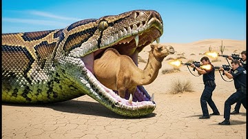 Brave Man Rescue Mother Camel from Giant Python’s Terrifying Attack 🐍