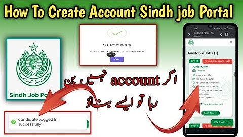 How to create account Sindh job Portal | Sindh job Portal | Sindh Job portal account banane ka tarik