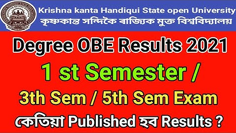 When  Kkhsou Results published OBE Exam// 1st//3th//5th Semester Results //2021Results