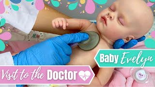 Reborn Baby Evelyn: Doctor&#39;s Visit, Night Time Routine &amp; Bath With A Sick Baby