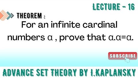 For an infinite cardinal number α, prove that α.α=α. , Advance Set Theory by I.Kaplansky
