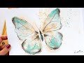 Watercolor EASY BUTTERFLY painting for beginners