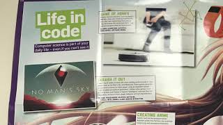 Posters in a high school computer science classroom