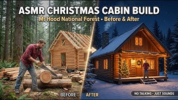 ASMR Christmas Log Cabin Build in Mt Hood National Forest (Timelapse)