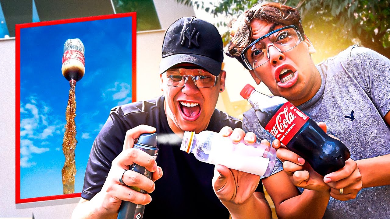 FIZ UM MEGA FOGUETE COM COCA-COLA E DESODORANTE!