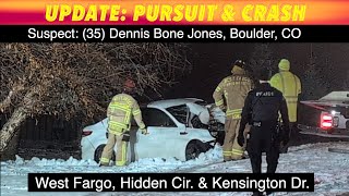 UPDATE: Colorado Man Charged In West Fargo Pursuit & Crash