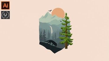 Adobe Illustrator CC Tutorial - How to Make a Beautiful Landscape Background Design