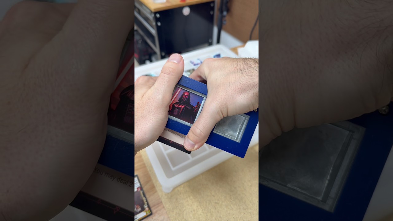 I spent 126 hours making a Star Wars board with his son’s tcg collection #chess #starwars #resinart